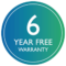 6-Year-Warranty Icon from Messagemaker Displays