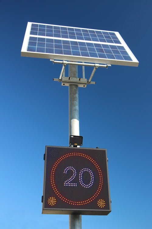 Solar powered led speed sign