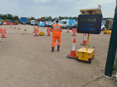 Thames Water Traffic Management Mini Unit on Site